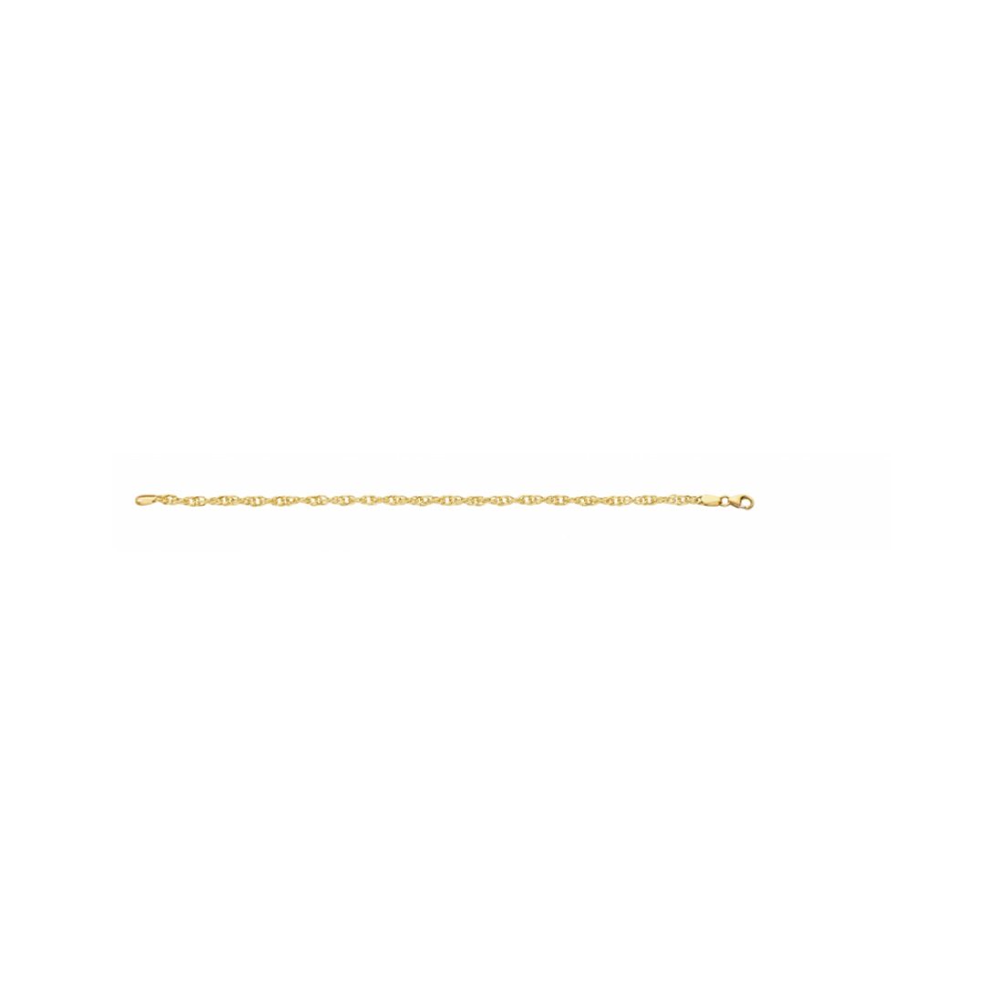 Fjory - Geelgouden Singapore collier met zilveren kern. 3mm, 45cm - 40-Sin0345