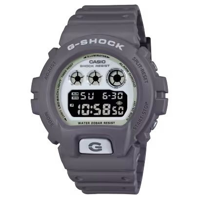 G-Shock horloge met kunststof band, digitaal grijs/wit negatief