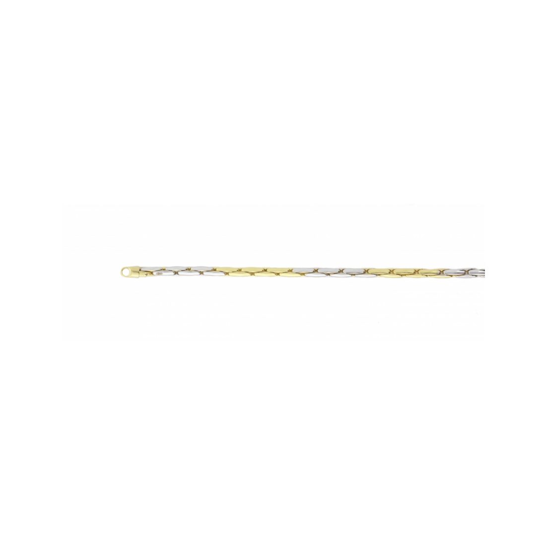 Fjory - Geel/witgoud Palmier collier met zilveren kern. 3mm, 45cm - 41-PA0345
