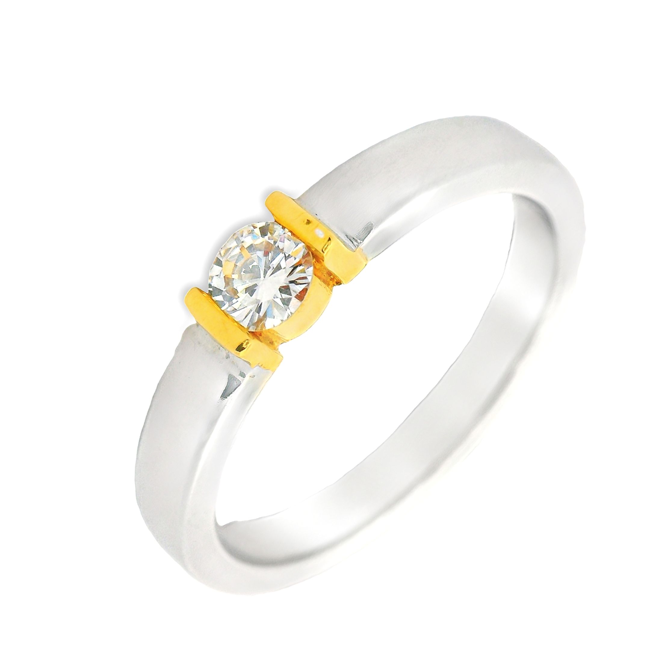 Deze ring van Louis Bros is vervaardigd uit 18 karaat bicolor (4.70 gr.) en is gezet met 1 briljant geslepen diamanten met een totaalgewicht van 0.17ct. De ring heeft een breedte van 3 mm. en een dikte van 2 mm.
Deze ring is een prachtig en uniek sieraad. De combinatie van het koele witgoud en de warme geelgouden zetting zorgt voor een opvallend contrast, terwijl de centrale diamant een schitterend middelpunt vormt. Dit elegante ontwerp straalt zowel moderniteit als klassieke charme uit, waardoor het een ideale keuze is voor bijzondere gelegenheden zoals verlovingen of jubilea. Het samenspel van edelmetalen en de fonkelende diamant maakt deze ring tot een tijdloos meesterwerk dat generaties lang gekoesterd zal worden.
De ring is verkrijgbaar in meerdere afmetingen.