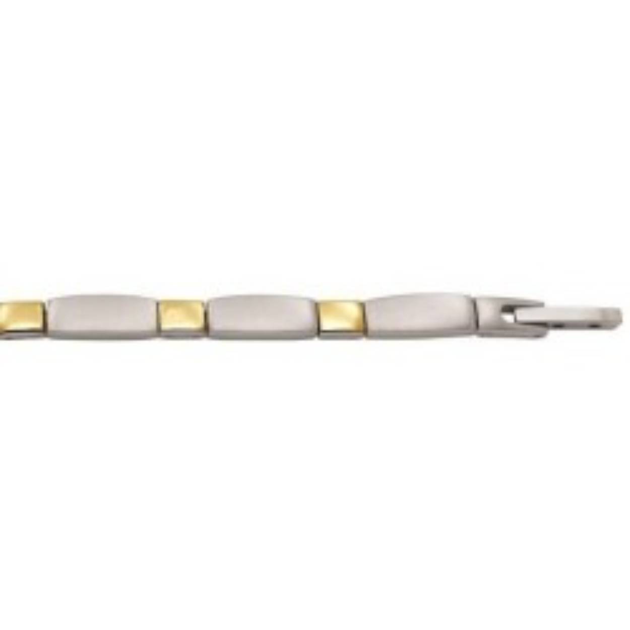 Bicolour stalen collier 42 + 3 cm