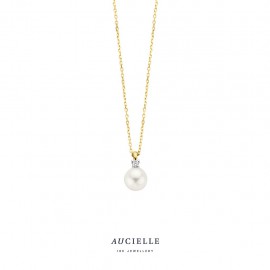 Ketting YG 0.025ct FWP 40+2+3cm