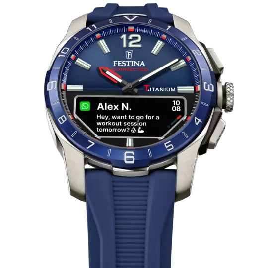 Ontdek de Festina Connected D, een horloge ontworpen voor de moderne man die zowel elegantie als functionaliteit waardeert. Dit model biedt de klassieke uitstraling van een traditioneel horloge met de innovatie van verbonden technologie. De belangrijkste eigenschap is de perfecte combinatie van een analoge wijzerplaat en een klein digitaal display, waardoor je gemakkelijk toegang hebt tot essentiële informatie van je smartphone. Ideaal om verbonden te blijven zonder stijl op te offeren.