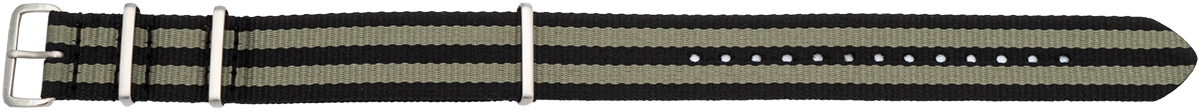 Horlogeband nylon 703 zwart/groen 18mm
