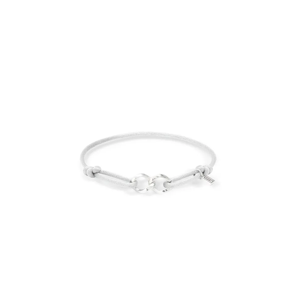 Buddha to Buddha Chain XS Cord Bracelet Silver Grey