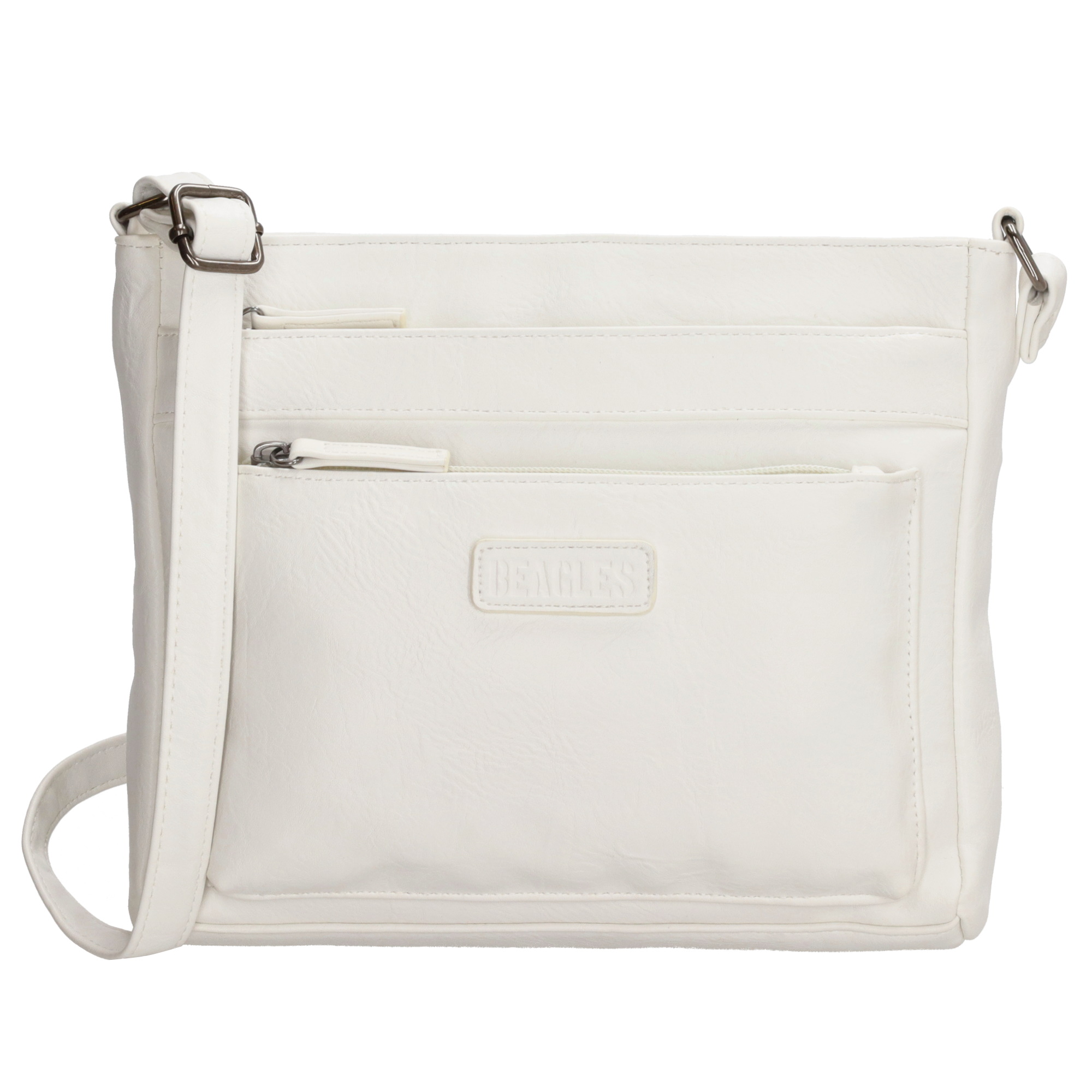 Dames opgelet! Met deze mooie Beagles Murcia schoudertas wil je toch gezien worden! Deze tas is ook nog eens heel praktisch. Hij beschikt namelijk over twee voorvakken met ritssluiting, een hoofdvak met ritssluiting met in het hoofdvak een insteekvak en ritsvak én een achtervak met ritssluiting. Lekker veel vakjes waar je je spulletjes in kunt ordenen. Door de verstelbare schouderband draag je 'm gemakkelijk crossbody of over één schouder! Wil jij 'm al hebben? 

