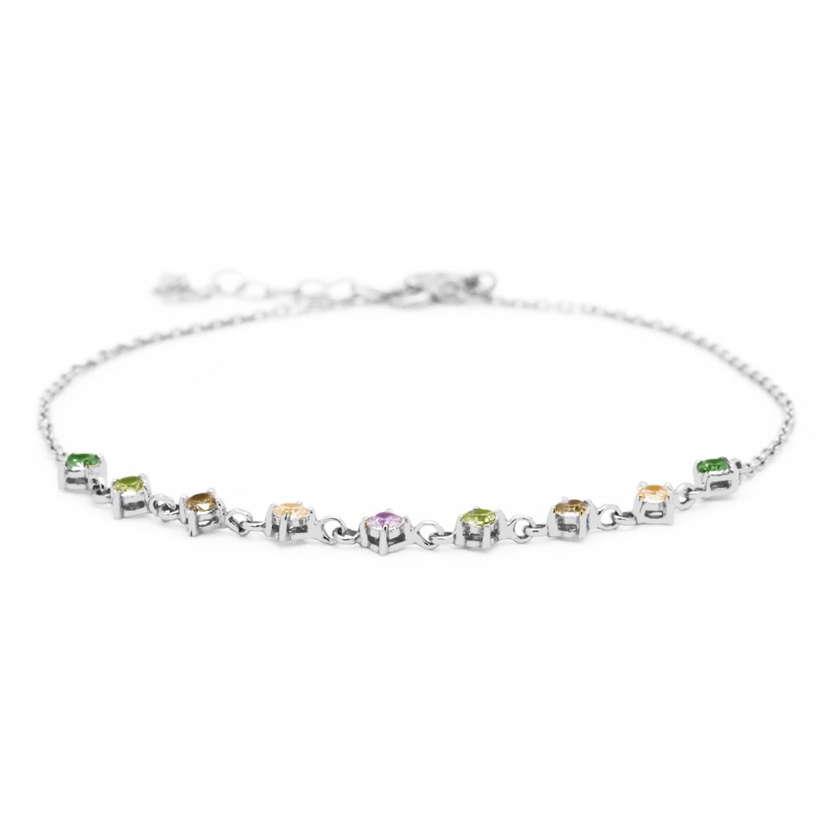 zilveren Karma enkelbandje, Vintage Greens Silver