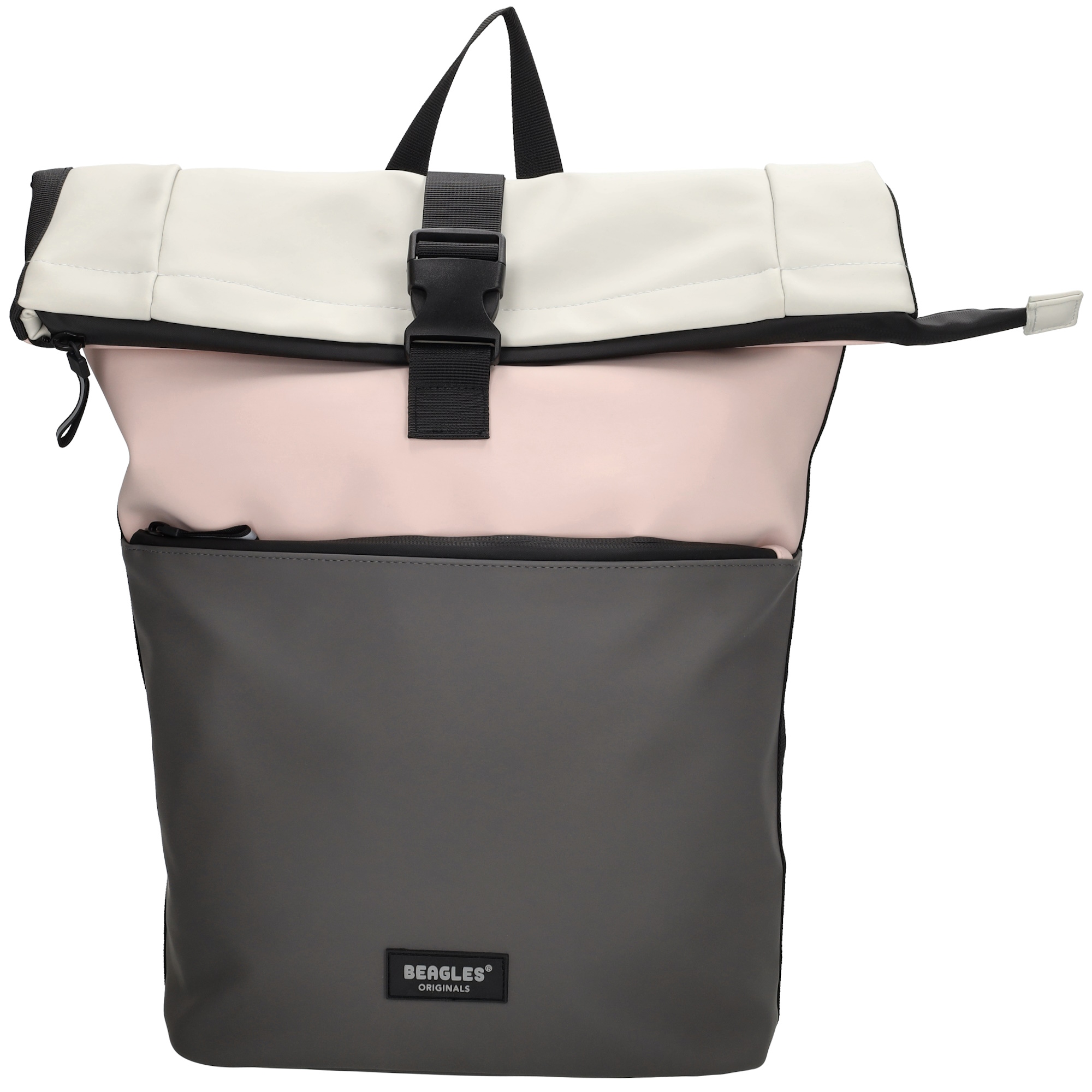 Deze Beagles Originals rugzak is echt een aanrader! Deze toffe rugzak ziet er niet alleen leuk uit door de verschillende gekleurde vlakken, maar is ook nog eens erg praktisch. De rugzak heeft een hoofdvak met een laptopvak voor een laptop tot 15,6 inch. Daarnaast heeft de rugzak een voor- en achtervak. De rugzak sluit met een rits en heeft een overslag met een klikgesp. In combinatie met het waterafstotende materiaal zijn jouw spullen in deze tas optimaal beschermd. Met de gewatteerde schouderbanden draag je de rugzak comfortabel met je mee. Ga jij voortaan in stijl naar werk of school? 

De eigenschappen van deze rugzak zijn: 

Hoofdvak met ritssluiting en overslag 
Voor- en achtervak  
15,6 inch laptopvak
Verstelbare schouderbanden 
Enkel handvat
Waterafstotend materiaal 