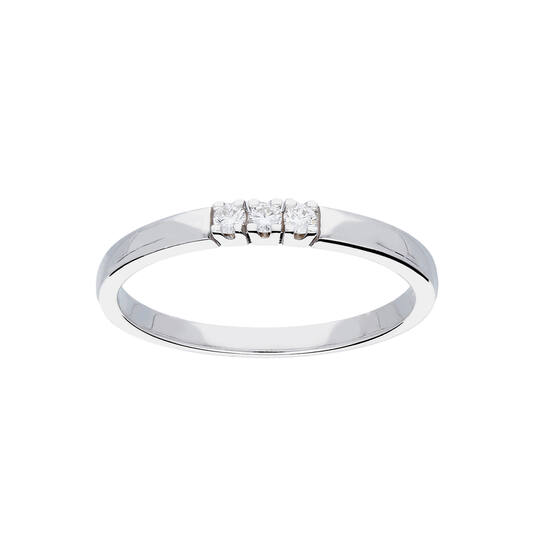 Witgouden ring met 3 diamanten in totaal 0.06ct. (G-Si) op maat 56