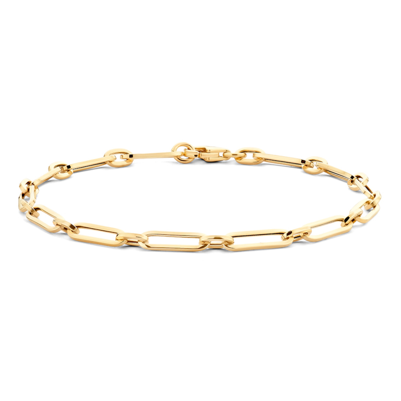 Blush - 14kt geelgouden paperclip-schakel armband, Closed For Ever Fantasie - 2189YGO/18.5