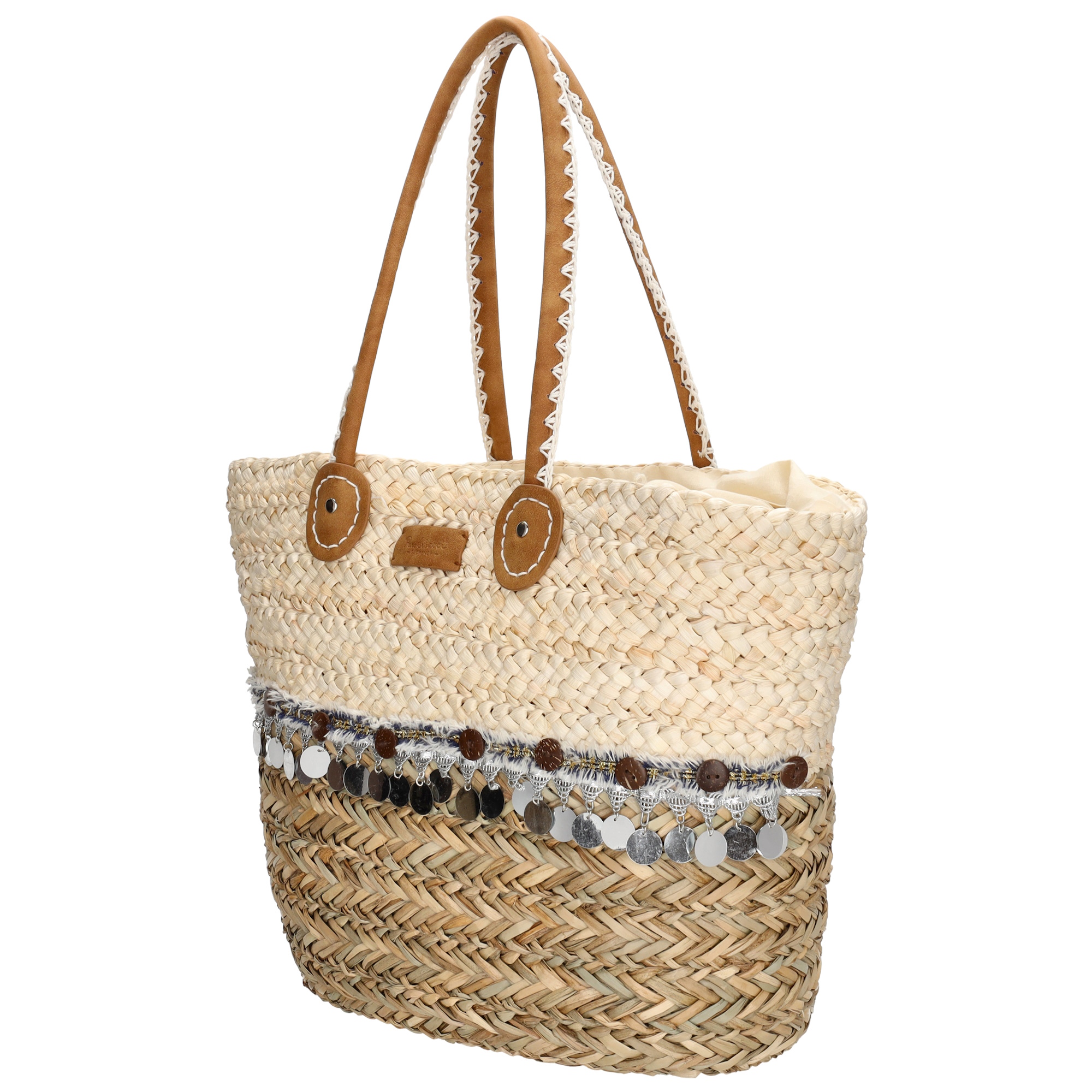 Ontdek de charme van de zomerse dagen met deze PE-Florence strandtas. Ideaal om mee te nemen naar het strand en om te pronken met je strandlook. 