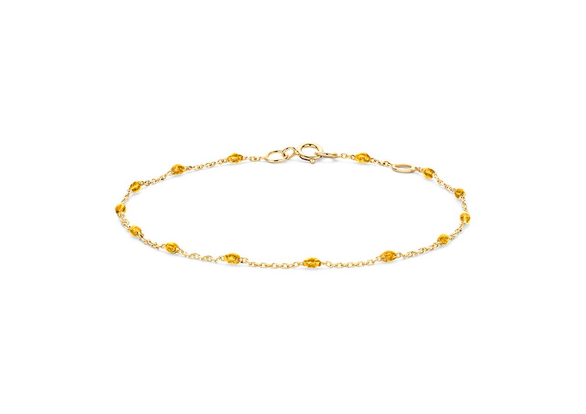 gouden Blush armband, anker+gele stukjes