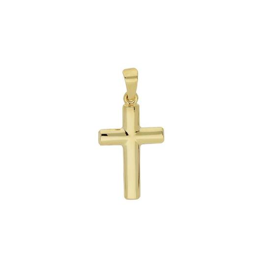 Gouden kruis glad 18x12mm.