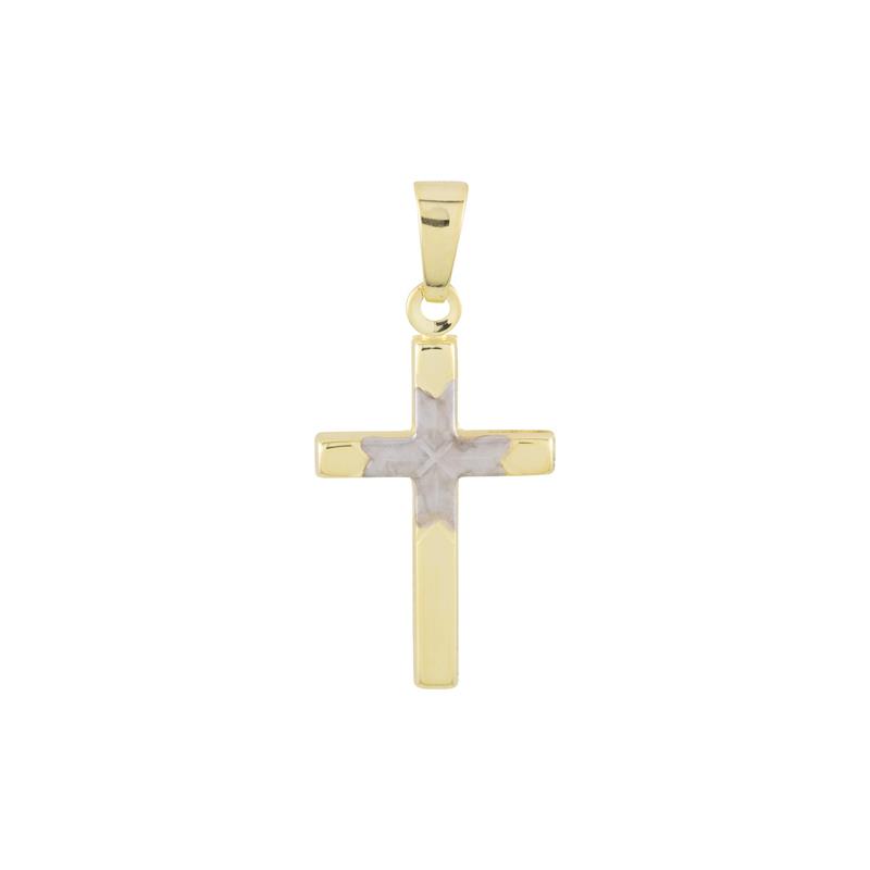 14kt. bicolor gouden kruis