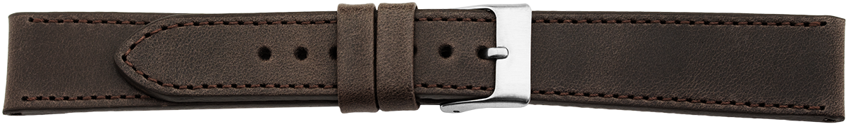 526 Leren horlogeband donker bruin XL 22mm