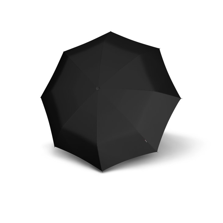 Knirps T.200 duomatic black uni.
Met een druk op de knop openen en sluiten van de paraplu. Hiermee altijd een hand vrij.
De acht kant stok en glasfiber baleinen maakt de paraplu windproof. Het luxe polypongee doek laat geen water door en is snel drogend.
Diameter van de paraplu is 98 cm.

28 cm
330 g
150 km/h
Een hoogwaardige materiaalmix van aluminium, staal en glasvezel garandeert een lange levensduur Eenvoudig te hanteren dankzij een soepel openings- en sluitmechanisme  Gebruiksvriendelijke Duomatic-functie Middelgroot scherm Hoes met rits Praktische draaglus aan het handvat.