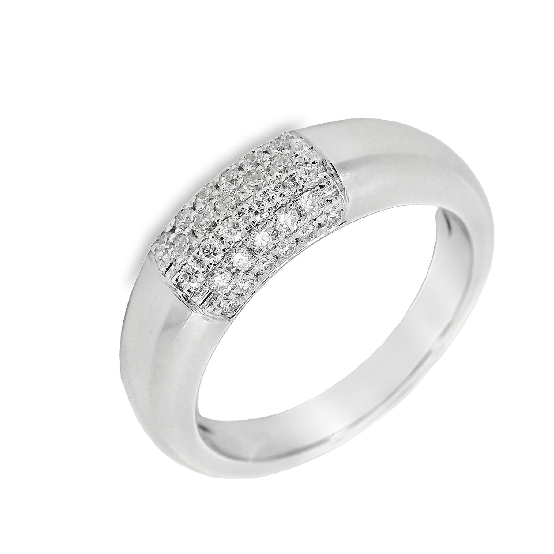 Deze exclusieve ring van Louis Bros is vervaardigd uit 14 karaat witgoud (6.5 gr.) en is gezet met 35 briljant geslepen diamanten met een totaalgewicht van 0.35 ct. De ring heeft een breedte van 6 mm en dikte van 3.70 mm. Met deze ring om je vinger ben jij het stralende middelpunt bij elke gelegenheid. Deze ring bestaat uit onze lijn van exclusieve modellen sieraden met prachtige designs en van hoge kwaliteit.
De ring is verkrijgbaar in meerdere afmetingen.