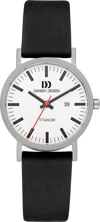 Op zoek naar een Danish Design horloge? Dan is dit Danish Design Rhine  IV24Q199 dameshorloge misschien wel uw beste keuze! Dit Danish Design horloge heeft een horlogekast van Titanium en een band van Leer. Het horloge staat zo goed dat u eigenlijk geen andere sieraden meer nodig hebt. Dit horloge is onderdeel van de Danish Design Rhine collectie.

De kleur van de kast is zilverkleurig, heeft een diameter van 30 mm en een hoogte van 6.9 mm. De kleur van de wijzerplaat van dit horloge is wit. De horlogeband is zwart gekleurd en van leer gemaakt. Het glas is gemaakt van mineraal. Dit prachtige horloge heeft een quartz uurwerk.

Dit Danish Design Gl&oslash;be IV24Q199 dameshorloge is tot 3 bar (Handen wassen) waterdicht. Dit horloge wordt verstuurd in een luxe horlogebox van Danish Design. Op het horloge heeft u 2 jaar jaar garantie.