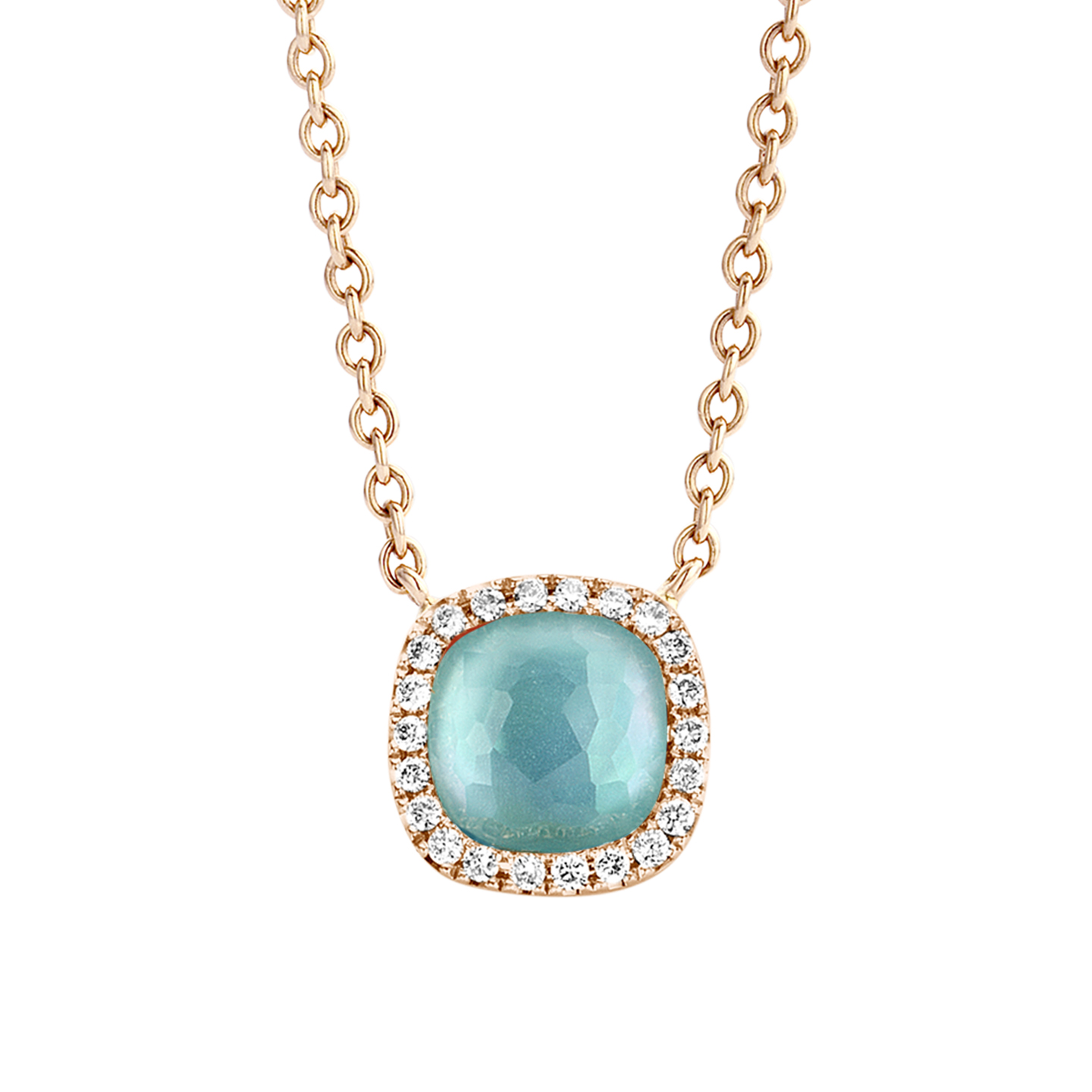 Het Tirisi Jewelry Milano Sweeties collier, modelnummer TP9152TQP, is een prachtige ketting van roségoud met een entourage hanger die bezet is met schitterende diamanten. Deze elegante en verfijnde collier voegt een vleugje luxe toe aan elke outfit. Draag het als statement stuk bij een avondjurk of stijlvol overdag met een blouse voor een verfijnde look.