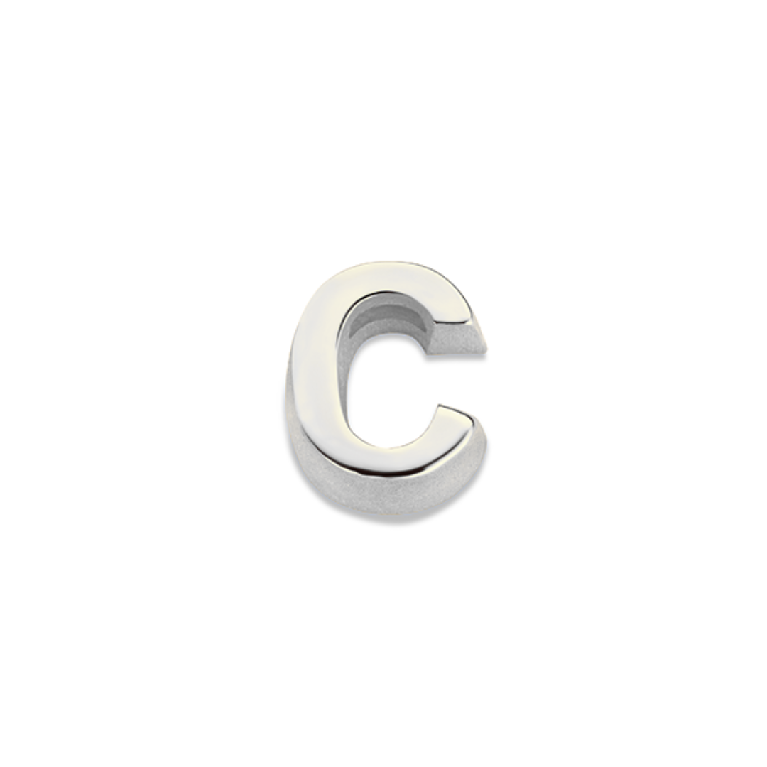 Minioro - Zilveren bedel, Losse Initialen, Letter C - 41002C