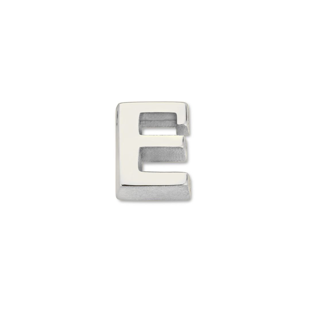 Minioro - Zilveren bedel, Losse Initialen, Letter E - 41002E
