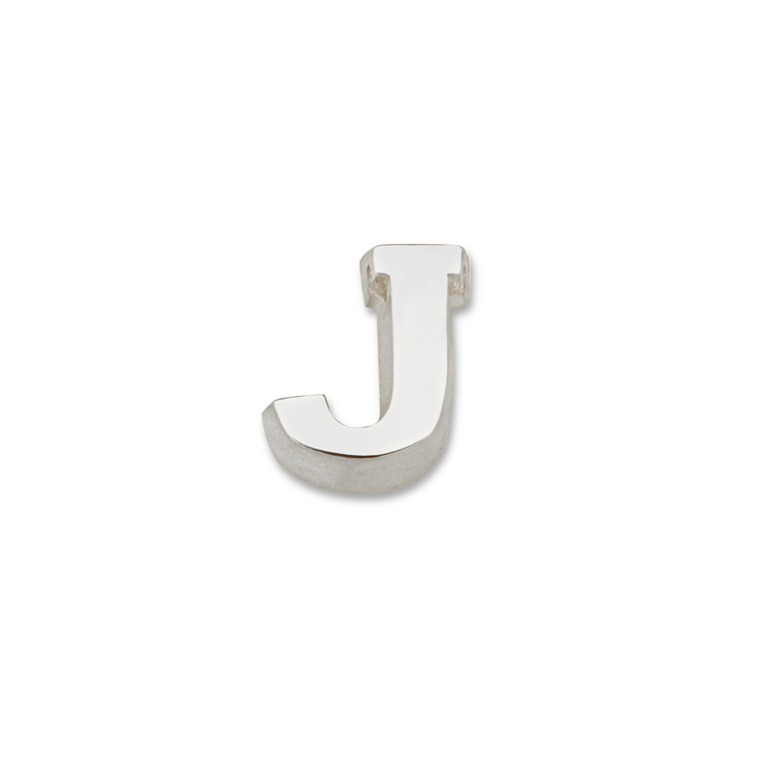 Minioro - Zilveren bedel, Losse Initialen, Letter J - 41002J