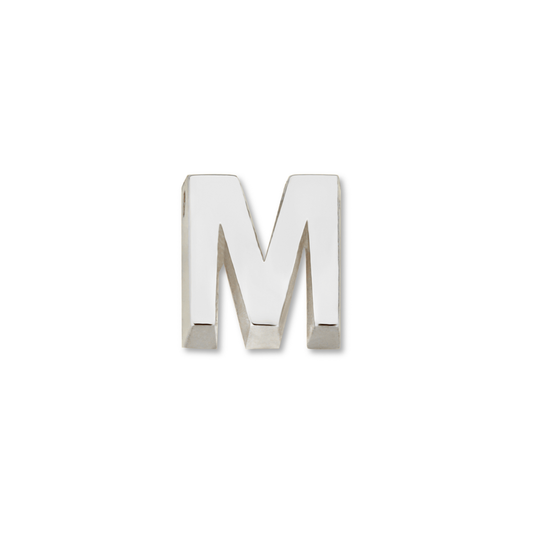 Minioro - Zilveren bedel, Losse Initialen, Letter M - 41002M