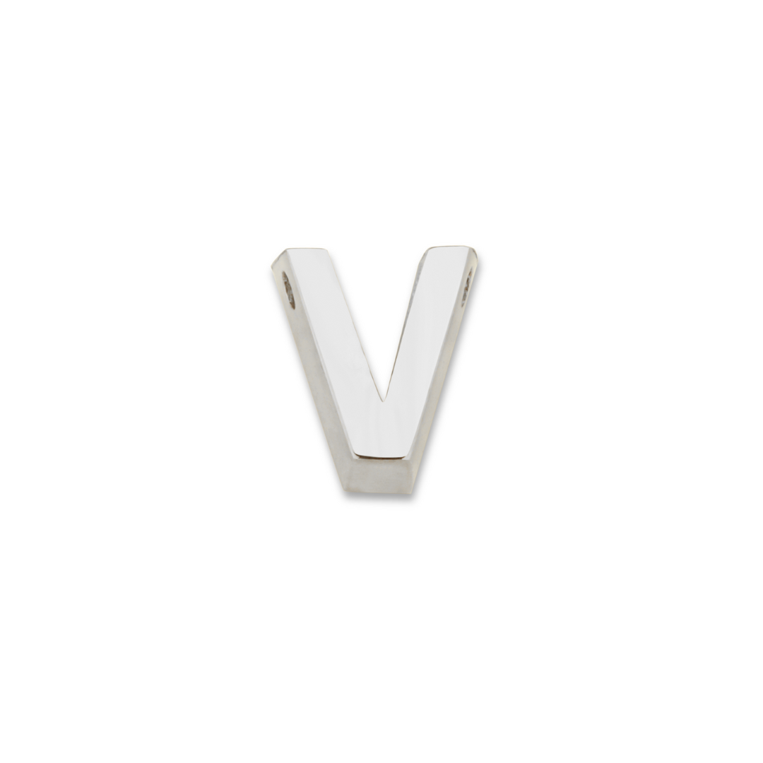Minioro - Zilveren bedel, Losse Initialen, Letter V - 41002V