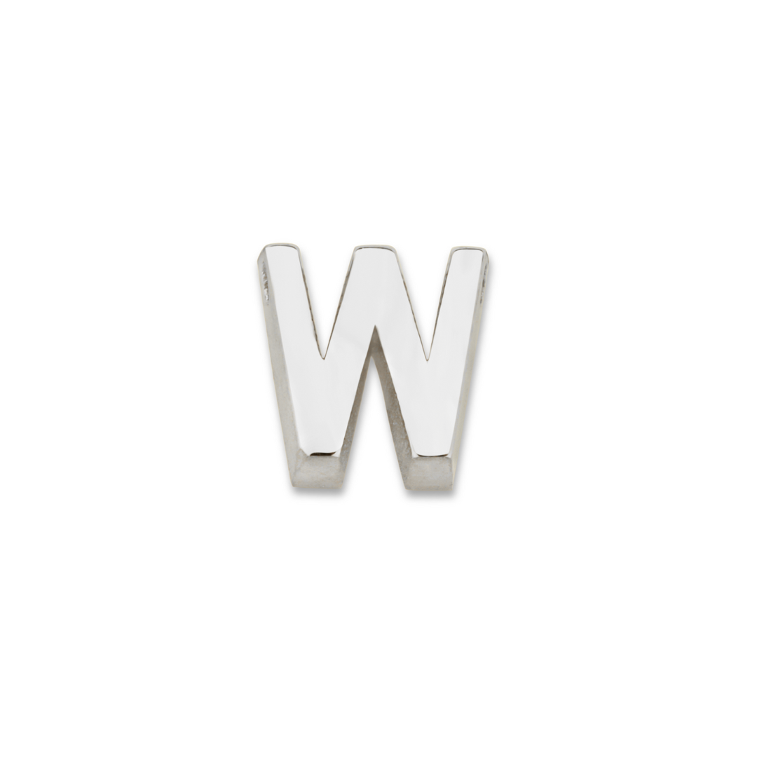 Minioro - Zilveren bedel, Losse Initialen, Letter W - 41002W