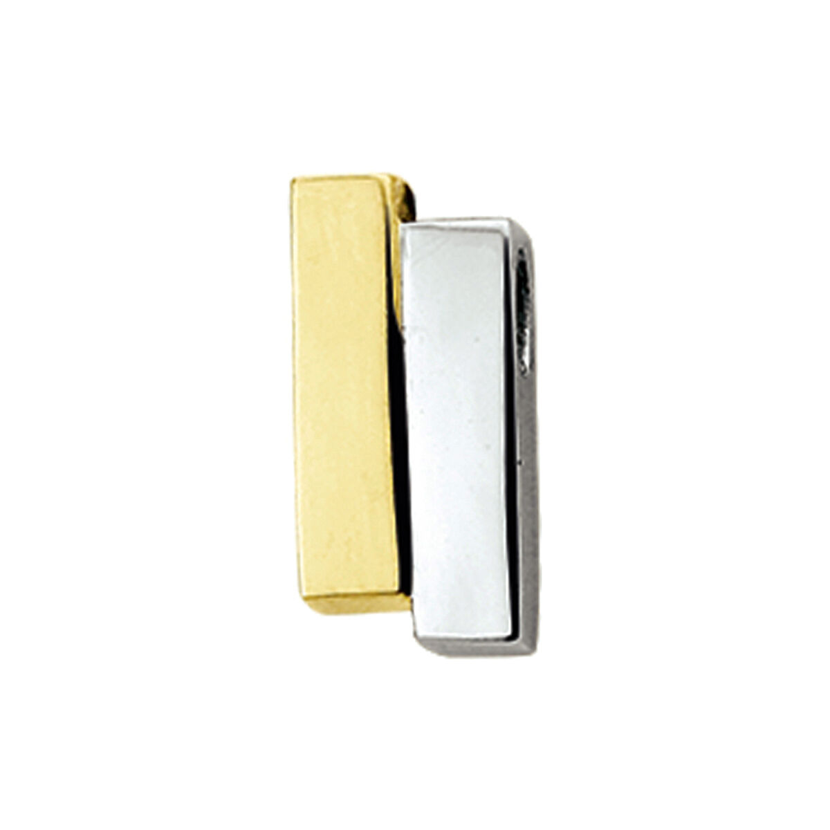 Bicolor gouden hanger dubbele staaf