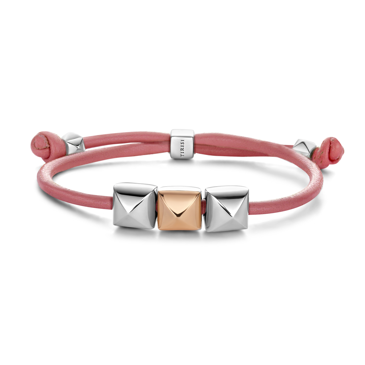 De Tirisi Moda Studs schuifarmband, modelnummer TM2176RO(2P), heeft een verfijnd ontwerp met verstelbare schuifkraal voor perfecte pasvorm. Draag hem solo voor een elegante uitstraling of combineer met andere armbanden voor een trendy look. Ideaal voor dagelijks gebruik en speciale gelegenheden. Voeg een vleugje luxe toe aan elke outfit met deze veelzijdige armband.