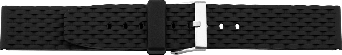 Horlogeband kunststof zwart 20mm 839