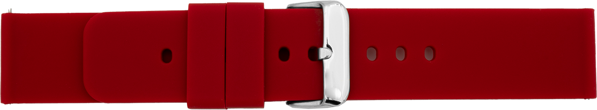 885 Siliconen horlogeband donkerrood 22mm