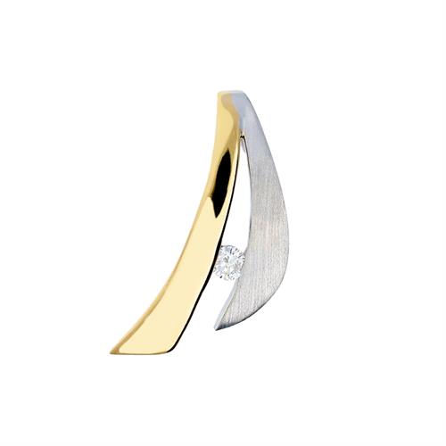 Bicolor gouden hanger met diamant