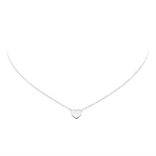 Zilveren jasseron collier met hart