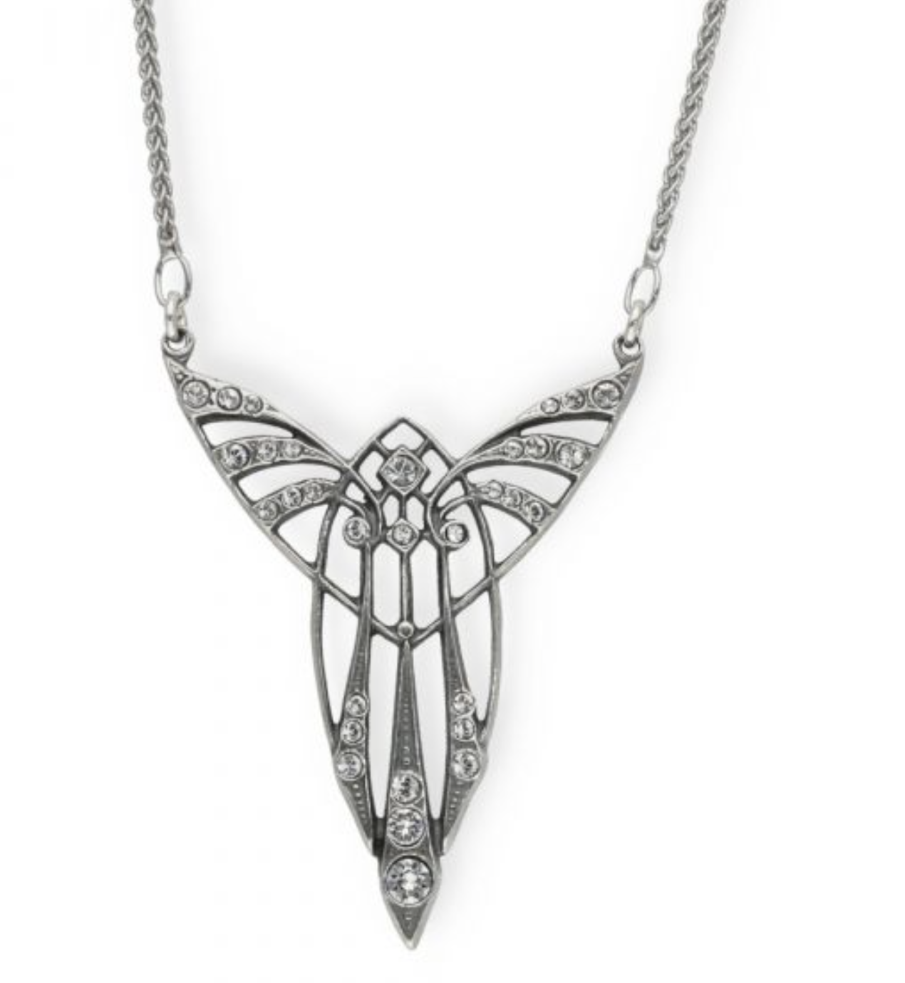 Hanger Art Deco met ketting zilver