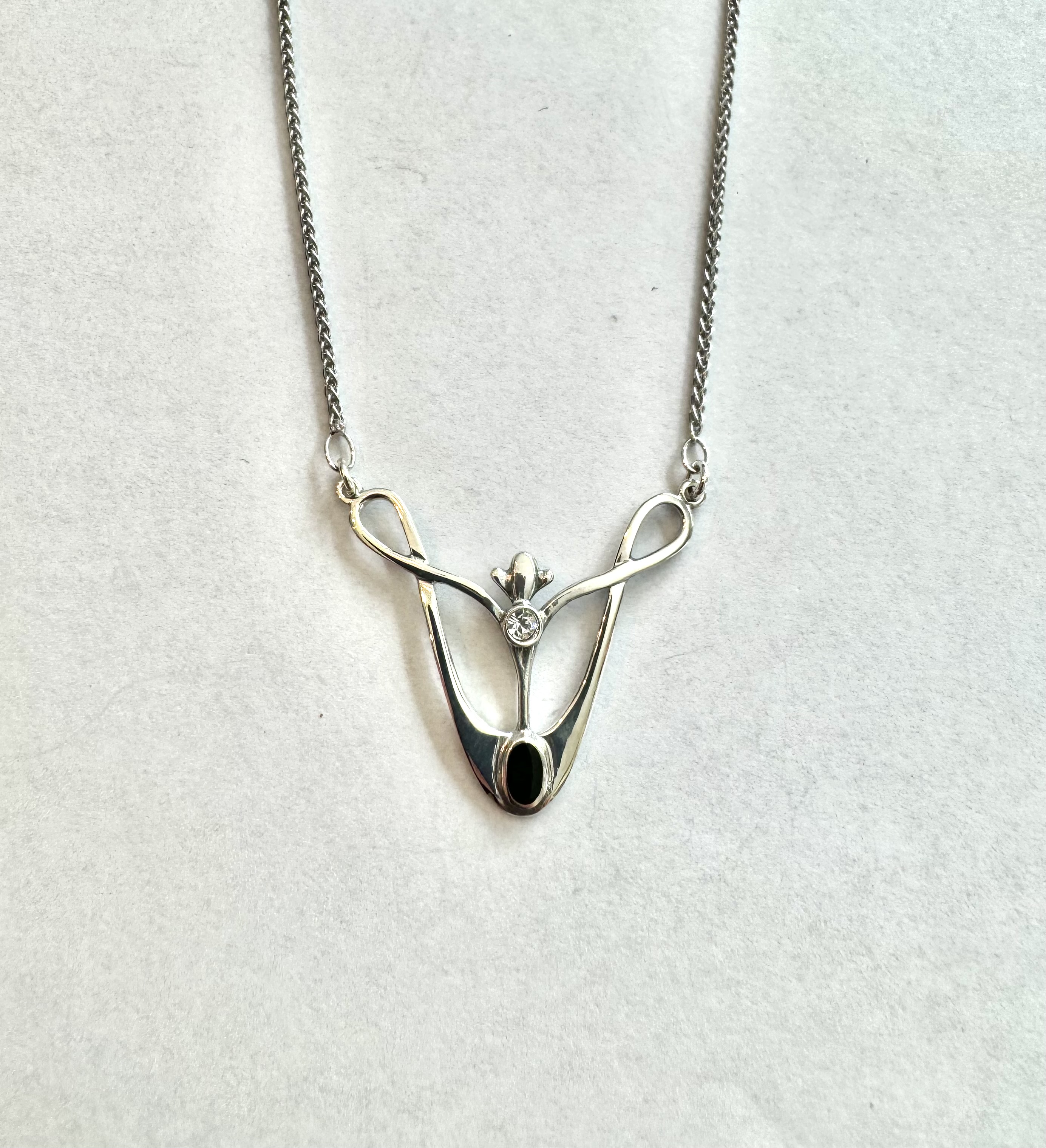 Zilver hanger retro Onyx