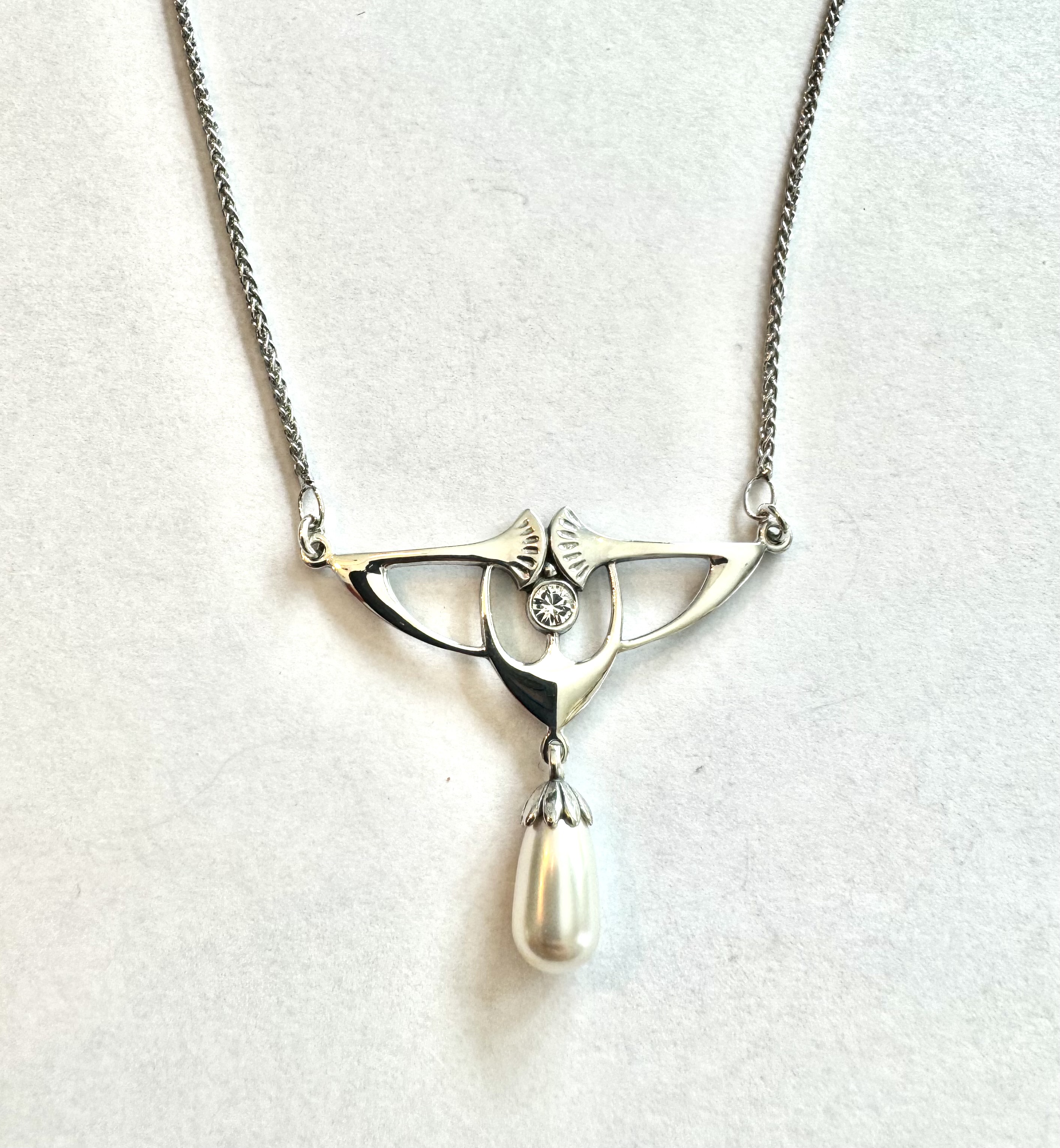 Zilver hanger parel