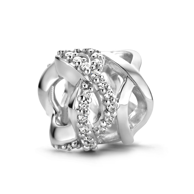 Zilveren Bedel past op alle armbanden zoals Pandora Troll Beads enz.