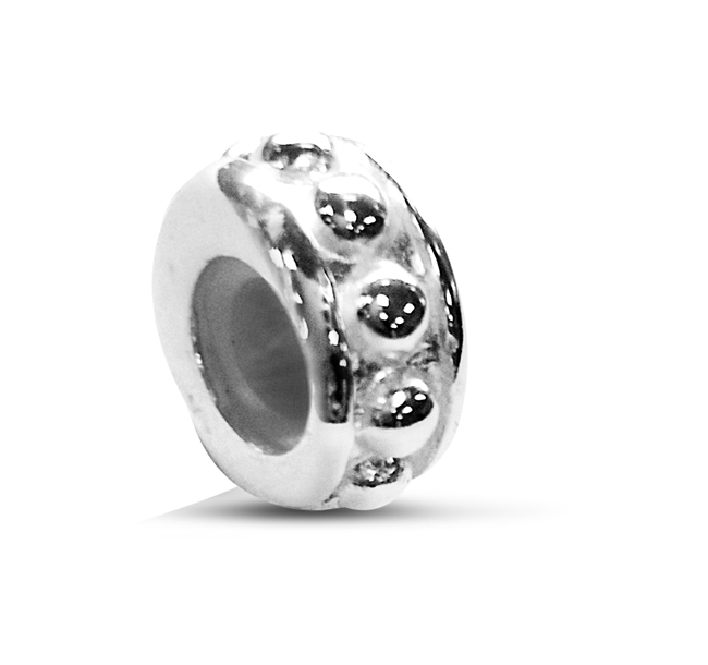 Zilveren bedel/stopper past op alle armbanden zoals Pandora Troll Beads enz.