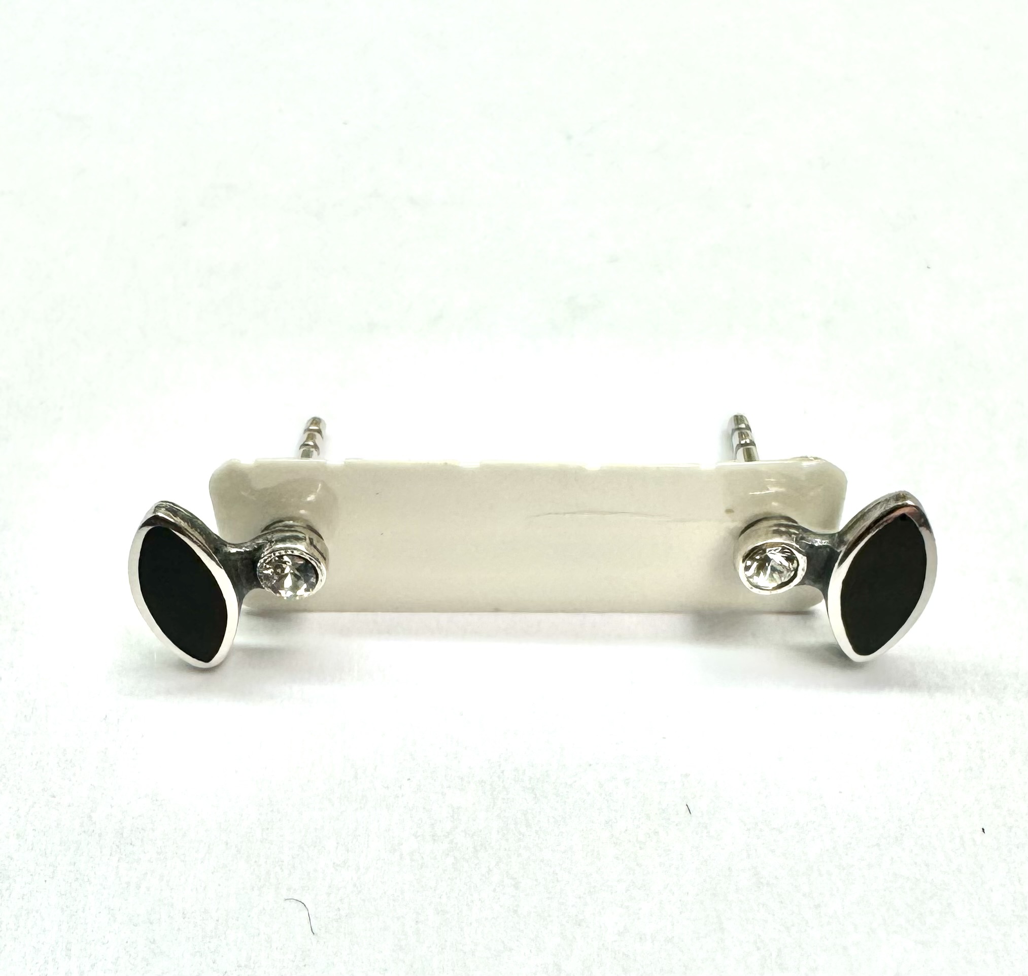 Zilver Onyx oorbel