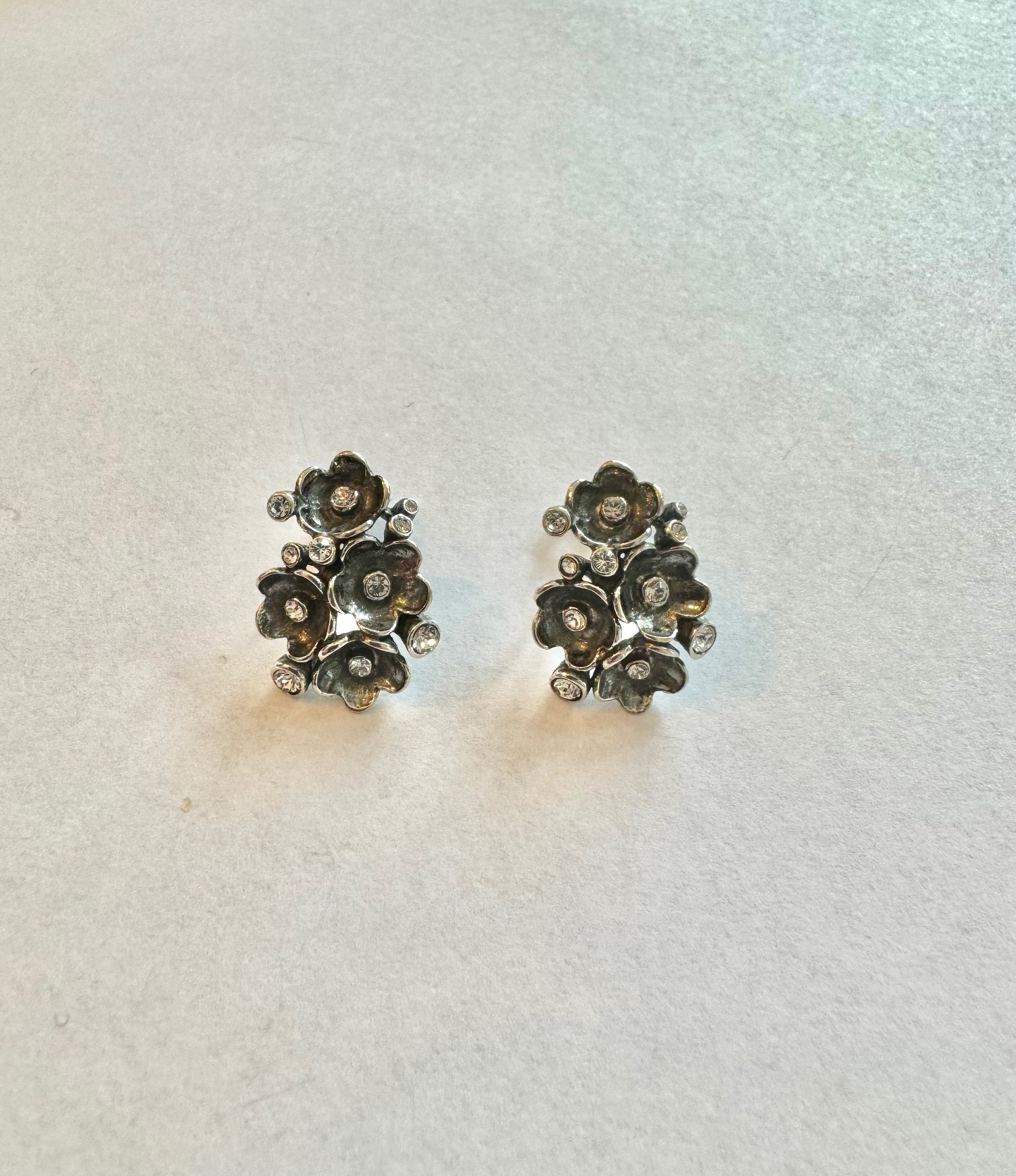 Oorbellen bloemen zilver