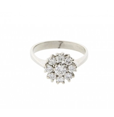 Briljant witgouden entourage ring met 0.35ct diamant (H/Si)