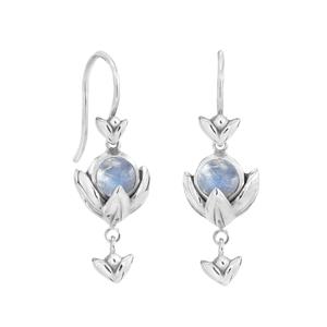 rabinovich oorhangers waterlelie met maansteen blauwe topaas en zirconia