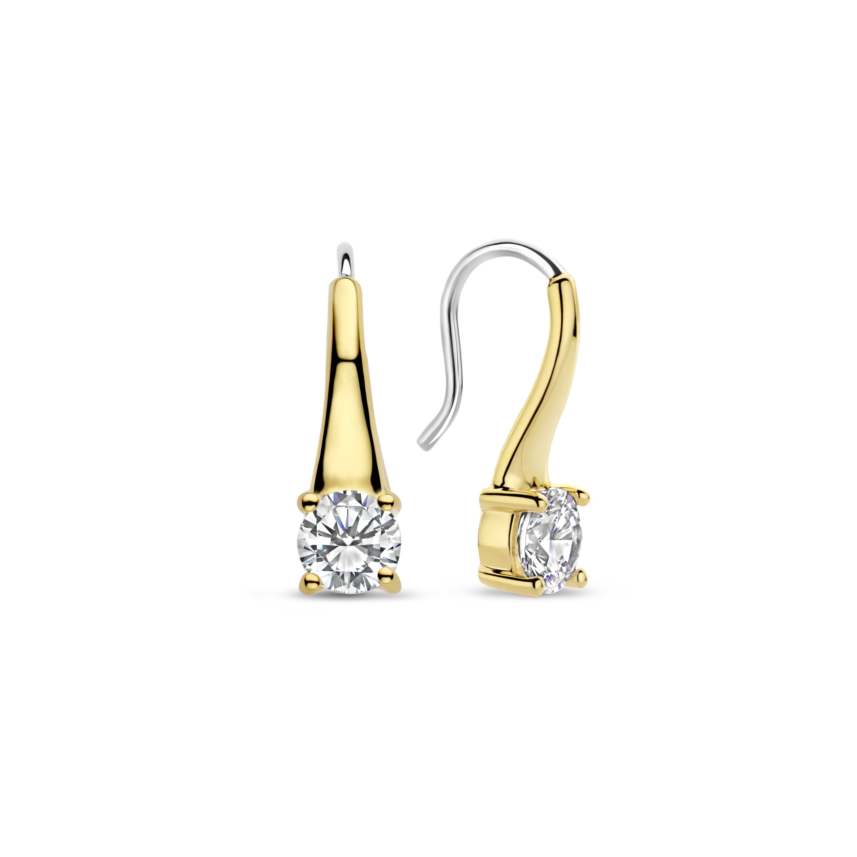 Ti Sento - Zilveren oorhangers met zirconia's, verguld - 7947ZY