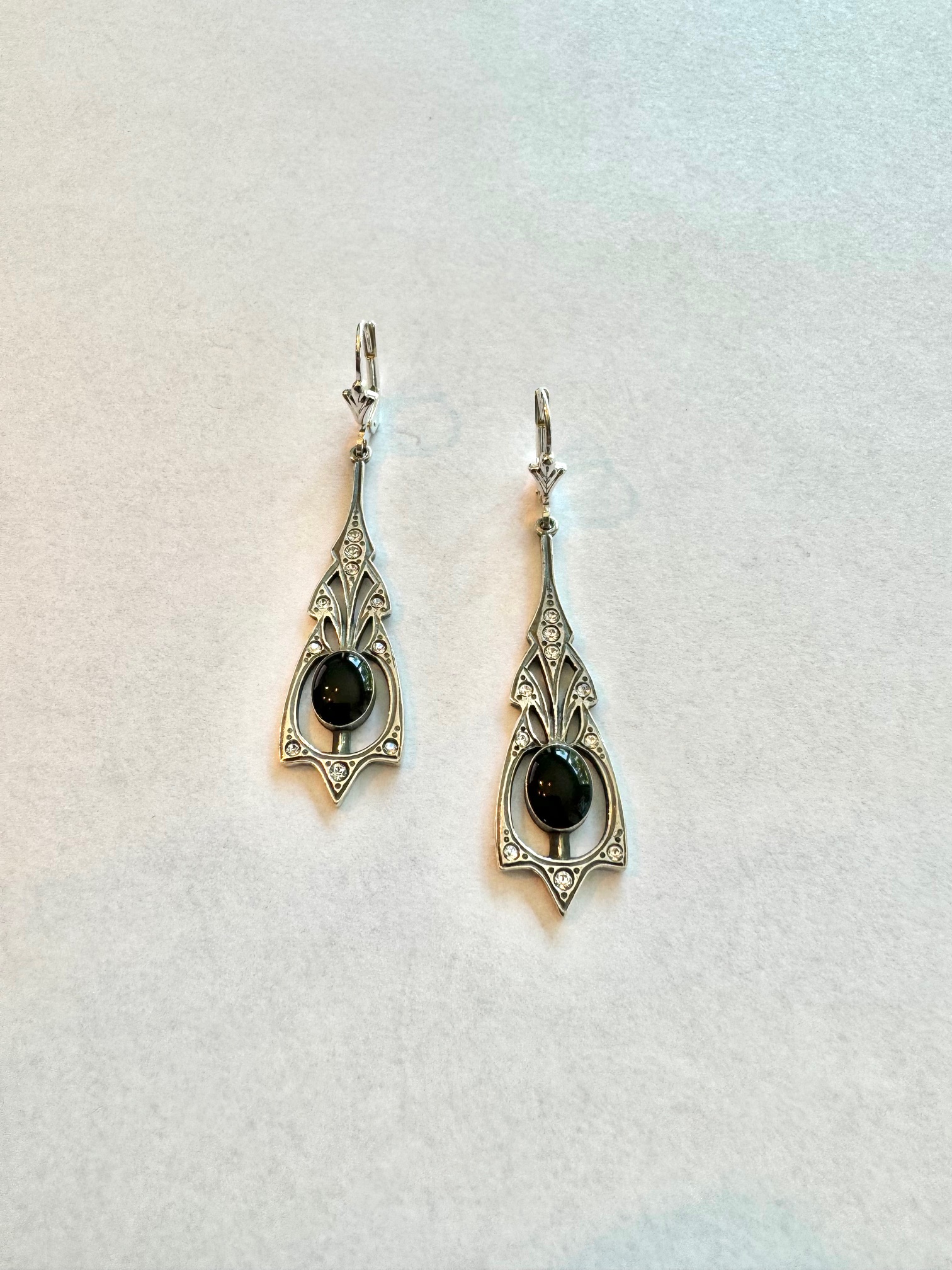 Oorbellen retro Onyx