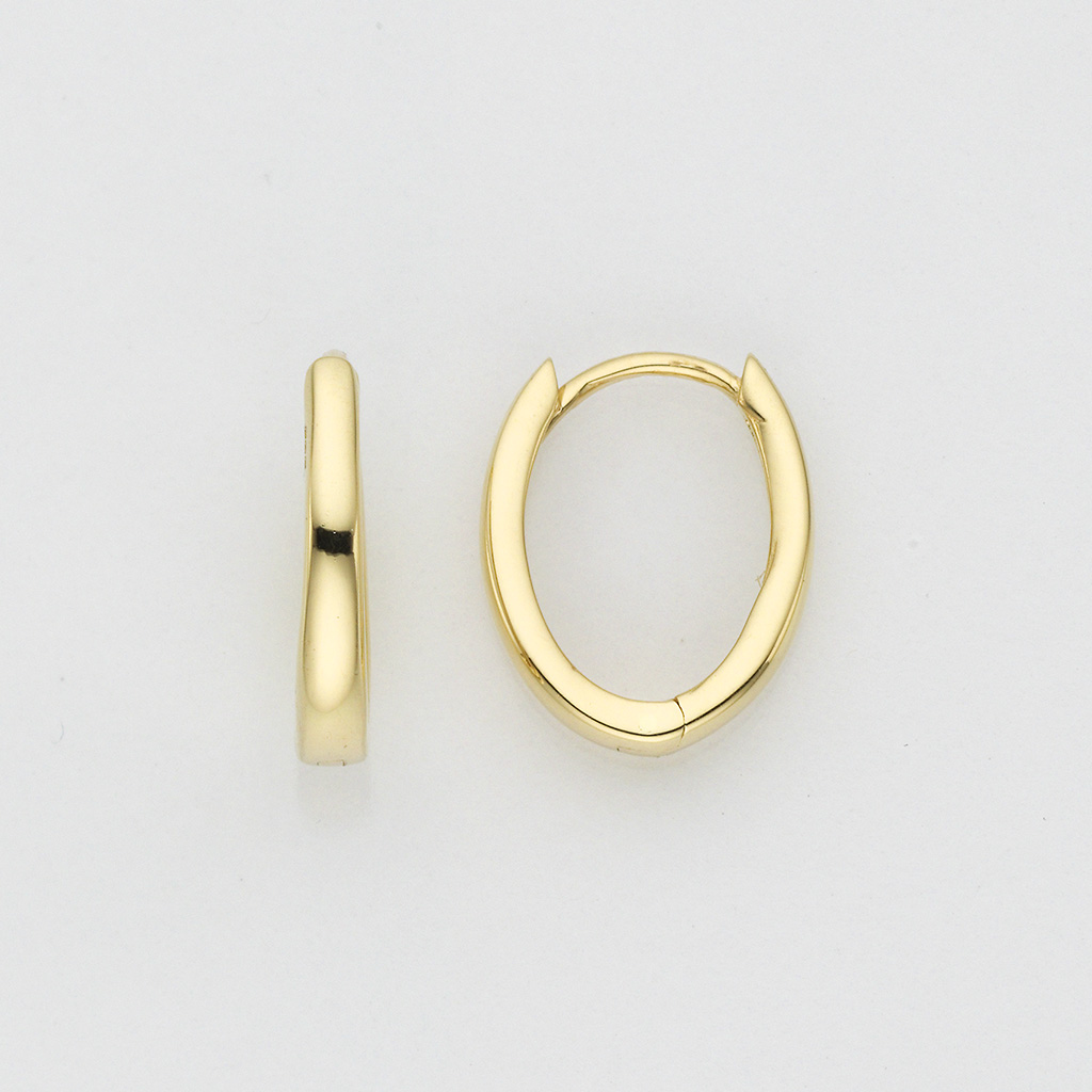Huiscollectie - 14kt geelgouden klapoorringen 14x2mm