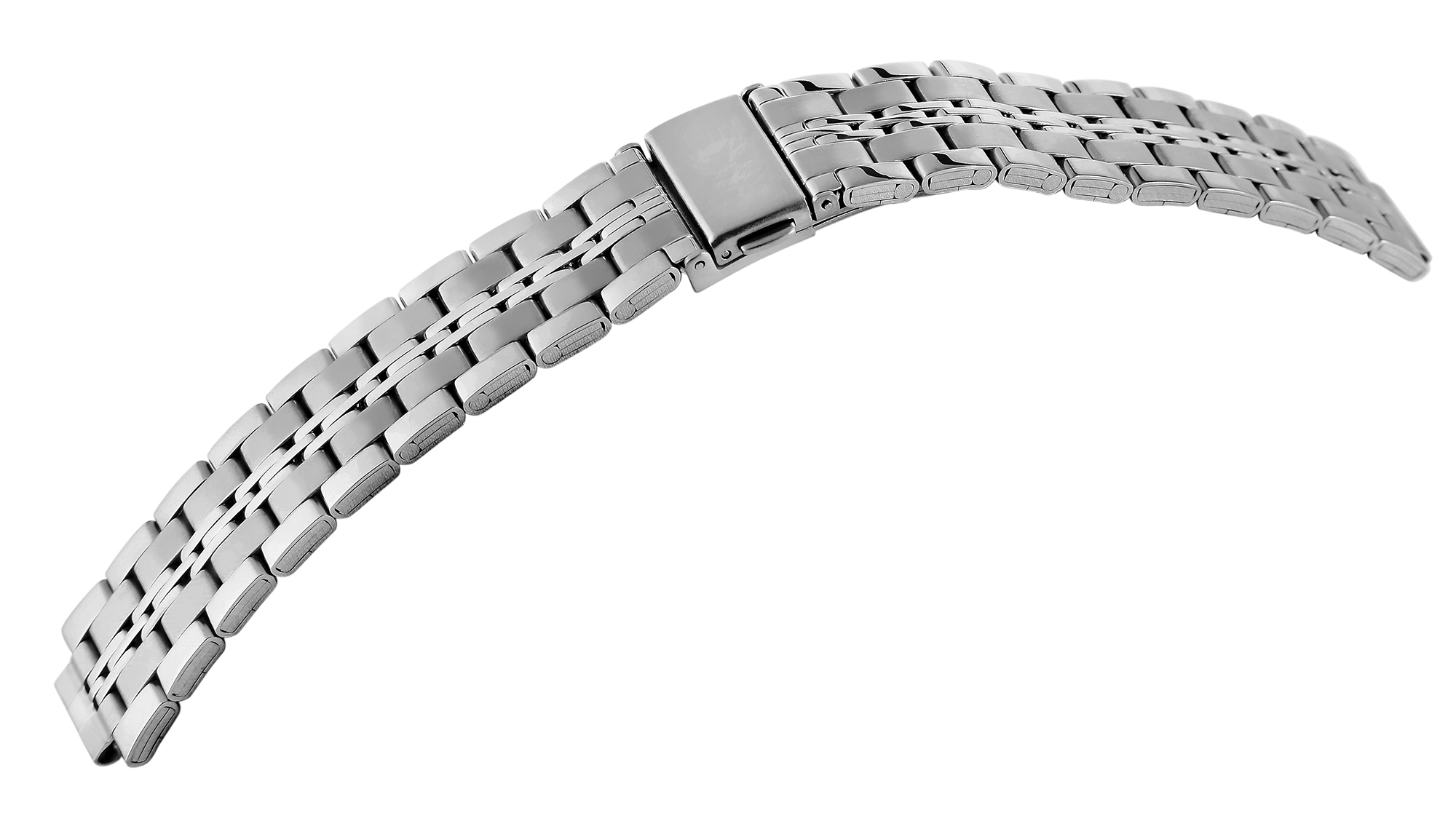 Edelstalen horlogeband met vouwsluiting, zilverkleurig, 18 - 24 mm
