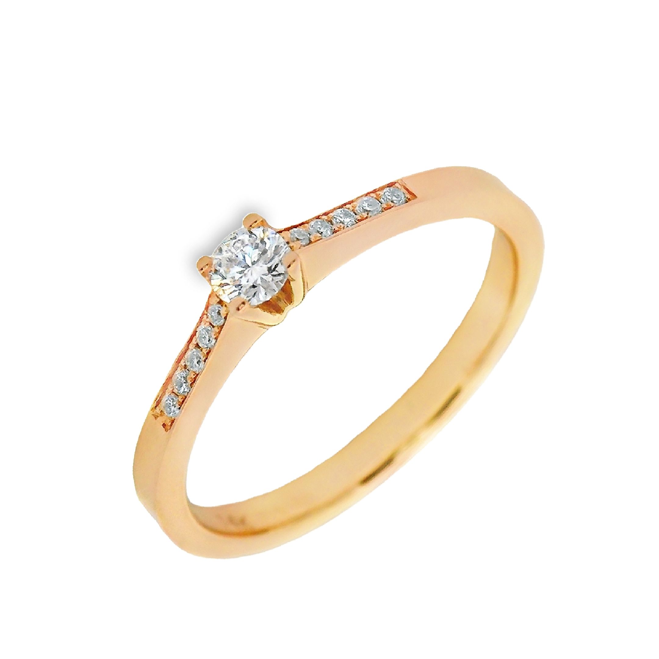 
Deze ring van Louis Bros is vervaardigd uit 14 karaat witgoud (2.25 gr.) en is gezet met 11 briljant geslepen diamanten met een totaalgewicht van 0.17ct.Een roségouden ring met een solitaire steen in het midden en steentjes aan de zijden is een tijdloos en elegant juweel dat perfect is voor speciale gelegenheden zoals verlovingen, jubilea of romantische gebaren. Het is een symbool van liefde, verbondenheid en schoonheid dat de tand des tijds zal doorstaan en altijd bewondering zal blijven oogsten.
De ring is verkrijgbaar in meerdere afmetingen.

Verkrijgbaar vanaf 0,10crt .
Leverbare goudkleuren: 14/18kts geelgoud, 14/18kts witgoud, 14/18kts roségoud en alle bicolor combinaties.