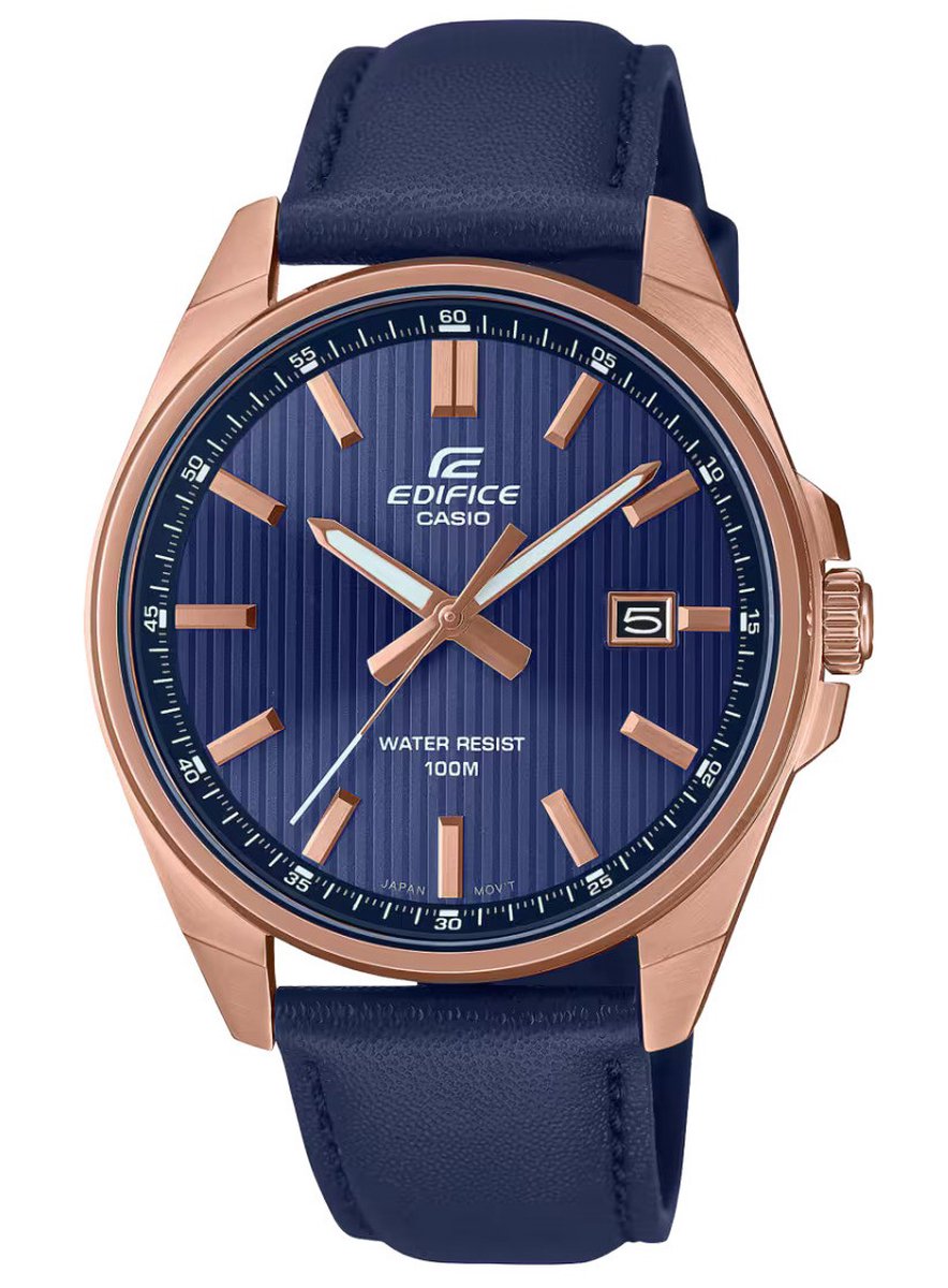 Dit Casio Mannen horloge beschikt over een Quartz binnenwerk. De kast (42 mm) is vervaardigd uit Staal (Rosékleurig) en heeft een Mineraalglas.